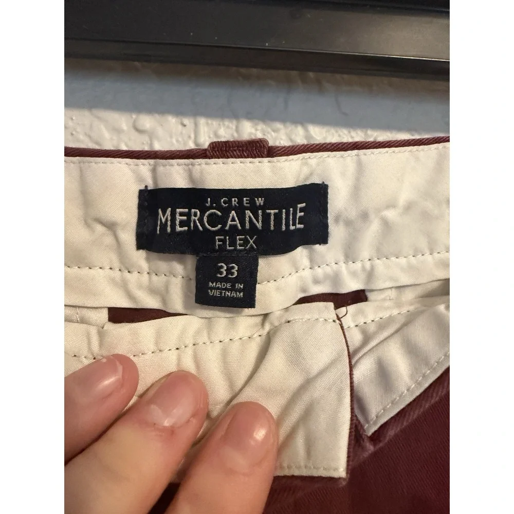 J.CREW Men's Mercantile Flex Shorts Maroon, Size 33, Excellent Condition